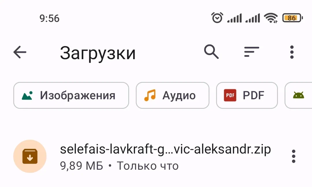 Список загруженных файлов